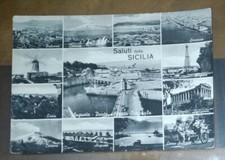 Cartolina SALUTI DALLA SICILIA - 1957 - FG, VG, B/N -