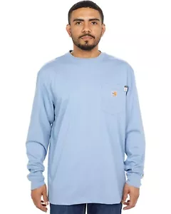 Carhartt L76134 Men Blue Force Flame-resistant Long-sleeve Cotton T-Shirt Size S - Picture 1 of 4