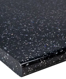 Black Sparkle Strass Noir Gloss Laminate Kitchen Worktop 40mm - Cut to Size - Picture 1 of 6