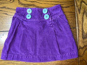 Mini Boden Cord Skirt with Pocket & Big Buttons Girls Corduroy Size 4-5 - Picture 1 of 3