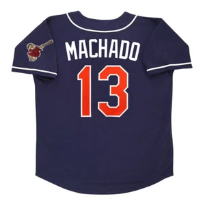 Manny Machado 1998 San Diego Padres Alternate Navy Blue Throwback Men's Jersey - Picture 1 of 3