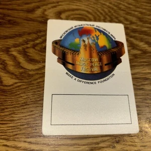 Moscow Music Peace Festival 1989 BACKSTAGE PASS Ozzy, Bon Jovi, Motley Crue + - Picture 1 of 2