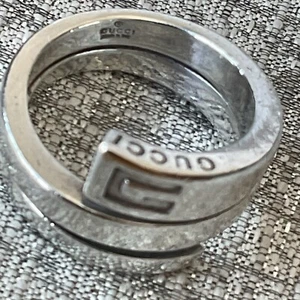 GUCCI STERLING SILVER WRAP ROUND RING SIZE P1/2 Q RRP £295 - Picture 1 of 14