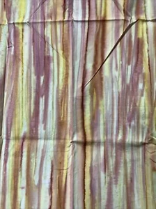 Batik Cotton Fabric - Yellow/Pink/Purple/Brown Line Design, 36" x 43" - Picture 1 of 2