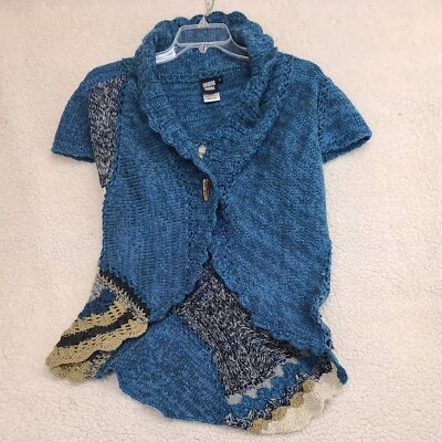 Cardigã Sharon Young suéter feminino grande mistura de lã botão chifre malha solta - Imagem 1 de 4