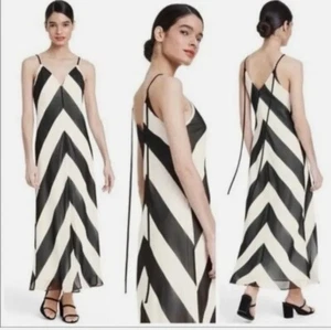 Christopher John Rogers Target Chevron Sleeveless Slip Dress Black/White Size 4 - Bild 1 von 5