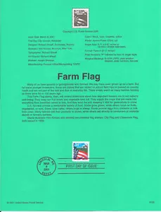#0122 34c Bauernhof Flagge Briefmarke #3470 Andenkenseite - Bild 1 von 1