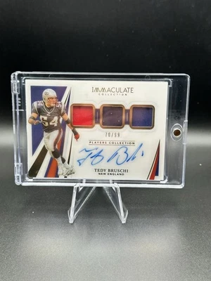 2021 IMMACULATE TEDY BRUSCHI ON-CARD TRI PATCH AUTO USED SP /99 - Image 1 of 2