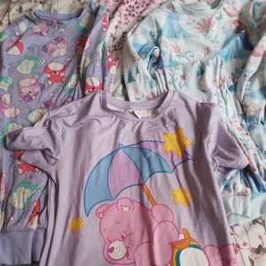 Bundle Girls Pyjamas/Nightdresses Age 7-8 Disney Princess Frozen Care Bears - Picture 1 of 6