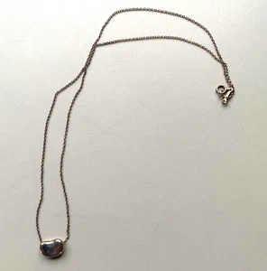 Tiffany & Co Elsa Peretti Bean Necklace 925 Silver Pendant w/Chain Japan - Picture 1 of 3