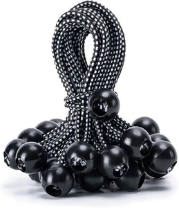 **30PCS 6" Heavy Duty Ball Bungee Cord Tarp Tie Down for Camping Cargo Black** - Picture 1 of 5