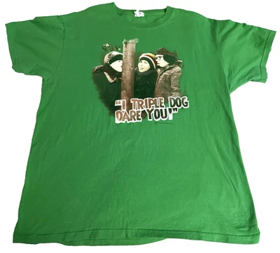 Camiseta A Christmas Story Talla Grande I Triple Dog Dare You Green Jerzees Foto 1 de 4