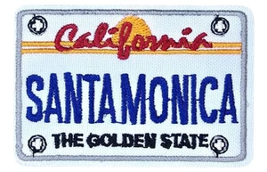 PARCHE DE VIAJE DE HIERRO PARA PLACA DE LICENCIA DE CALIFORNIA SANTA MONICA EL ESTADO DORADO - Imagen 1 de 4