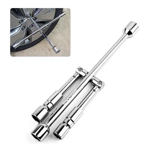 Universal Lug Nut Removal Tool,Foldable 17mm,19mm,21mm,23mm 4 Way Lug Wrench ... - Picture 1 of 7