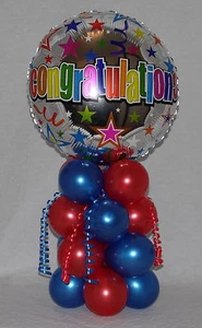 CONGRATULATIONS - MALE/FEMALE - FOIL BALLOON DISPLAY - TABLE CENTERPIECE - Picture 1 of 11