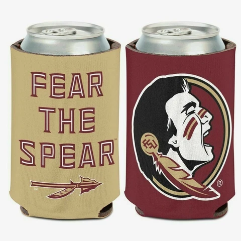 2-PC LOT FLORIDA SEMINOLES FEAR THE SPEAR NCAA 10 OZ CAN COOLER NEW Cover