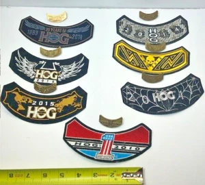 SET (7) HOG Road Patches Pins Harley Davidon 35th, 2016, 15, 14, 12, 11 & 2010. - Bild 1 von 2