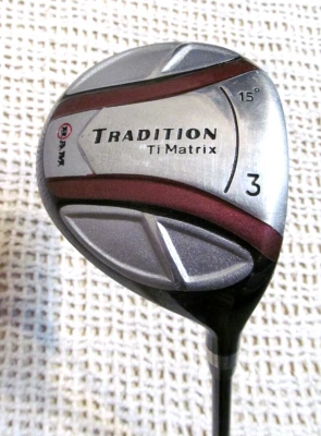 Ram TRADITION TI Matrix 15° Deg 3 Wood 43" RIGHT-HAND ~ Mid Firm Graphite Shaft - Image 1 of 4