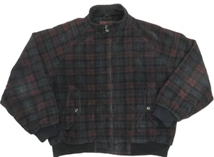 VTG Slazenger Corduroy Golf Jacket Full Zip Bomber Plaid Mens Large Pockets - Picture 1 of 11