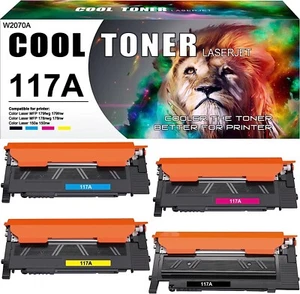 4 toner 117A per HP Color Laser 150a MFP 178nw MFP 178nwg 179fnw 179fwg con chip - Foto 1 di 12