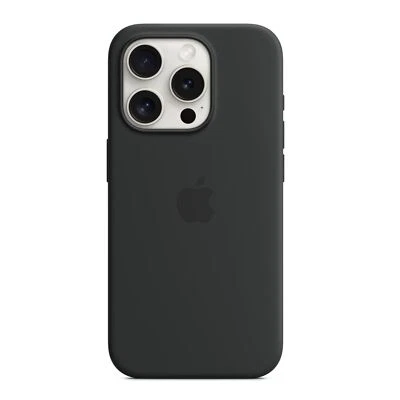 Original Apple iPhone 15 Pro Silikon Hülle Case MagSafe Schwarz Black MT1A3ZM/A