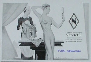 PUBLICITE NEYRET LINGERIE MILANAISE OPAL SIGNE CAZENOVE DE 1938 FRENCH AD PUB - Picture 1 of 1