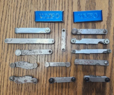 Lote (15) JUEGO DE MEDIDOR DE PASO DE ROSCA DE TORNILLO - Herramientas de medición de calibre de paso de rosca Foto 1 de 4