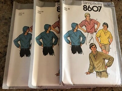 🦋 1978 ANTIGUO/NUEVO STOCK SIMPLICIDAD #8607 - JERSEY HOMBRE TOP Y CHAQUETA PATRÓN FF Foto 1 de 2