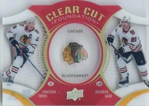 18-19 Upper Deck Clear Cut Foundations Jonathan Toews Brandon Saad Blackhawks - Picture 1 of 1
