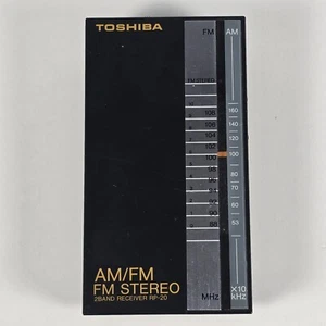 Vintage Toshiba RP-20 AM/FM Stereo Portable Receiver Black Retro Radio Tested  - Picture 1 of 6