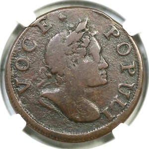 1760 N-2 R-3 NGC Details No P Voce Populi medio centavo moneda colonial 1/2p - Imagen 1 de 3