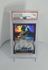 2023 Bowman Chrome 1st Purple Refractor Carlos Jorge Autograph /250 PSA 9 REDS