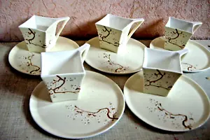 Coppia di tè (tazza + piattino) Asianera tè dipinto a mano fiori fioritura Sakura - Foto 1 di 19