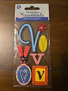 Sandylion Essentials MONOGRAM LETTER V Scrapbooking Stickers - Picture 1 of 1