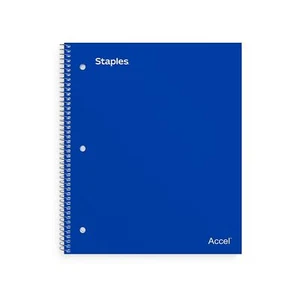 Staples 5-Subject Notebook 8.5" x 11" College Ruled 200 Sheets Asst Colors - Picture 1 of 5