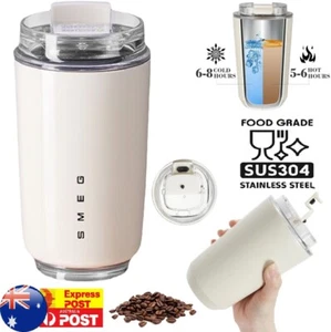 SMEG Insulated Coffee Mug Vacuum Travel Cup Thermal Stainless Steel Flask AU - Picture 1 of 12