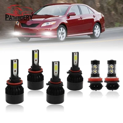For Toyota Camry 2007-2014 LED Headlight High Low Beam Fog Light Bulbs Kit White - Image 1 of 4
