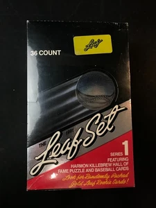 1991 Leaf Baseball Series 1 Wax Box 36 unopened packs NO RESERVE! FACTORY SEALED - Photo 1 sur 5