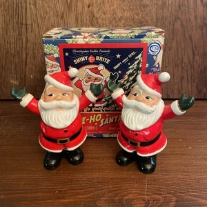 Christopher Radko Shiny Brite Hi-Ho Santa Salt & Pepper Shakers Read Description - Picture 1 of 9