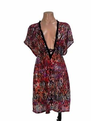 Profile by Gottex Multicolor Malla Natación Encubrimiento XL Festival Y2K Ropa de Playa Foto 1 de 4