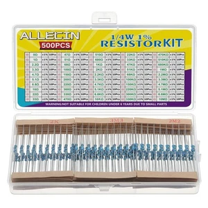 50 Values 1/4W 0 Ohm-10M Ohm ±1% Tolerance Metal Film Resistor Assorted 1/4 Watt - Picture 1 of 4