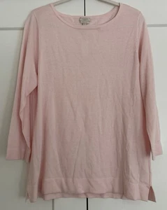 Top TALBOTS rosa misto cashmere manica lunga taglia L - Foto 1 di 3
