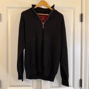 Orvis Men's Black 1/4 Zip Long Sleeve Wool Sweater Pullover Golf Casual XL - Picture 1 of 4