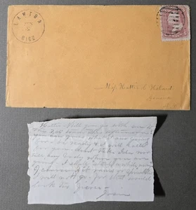 LAWTON MICHIGAN ca. 1860er #65 Brief mit kleinem Brief nach GENF NEW YORK - Bild 1 von 2