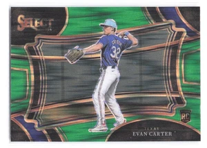 2024 Panini Select #20 Evan Carter Green Flash Prizms Diamond Texas Rangers - Foto 1 di 2