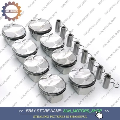 STD 8pcs MAHLE Pistons & Rings Kit Φ89mm For BMW X6 X5 M E70 E71 S63B44A V8 4.4T - Image 1 of 4