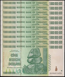 Zimbabwe 1 miliardo di dollari, 2008, P-83, usato x 10 pezzi - Foto 1 di 4
