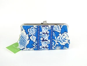 Vera Bradley Blue Lagoon Kisslock Clutch Geldbörse Neu mit Etikett - Bild 1 von 10
