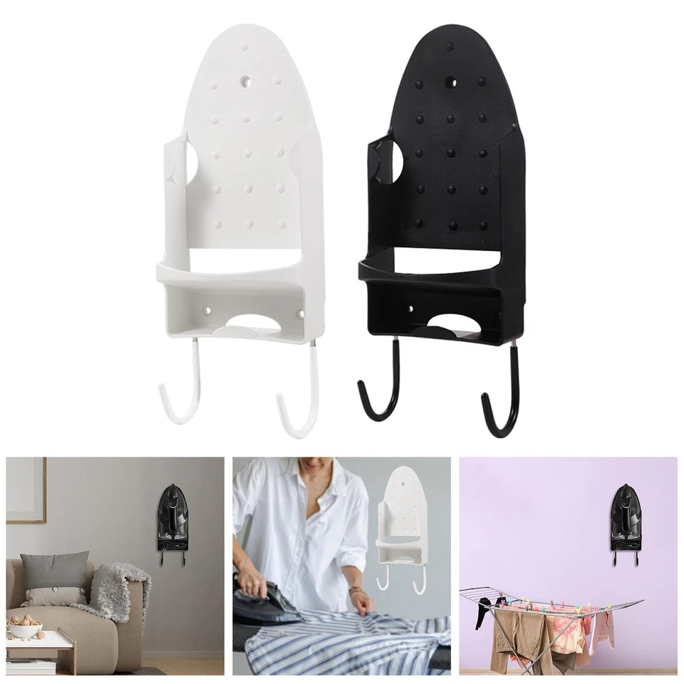 Wall-mounted Ironing Board Holder with Hooks And Compact PBT Iron Rest, - Image 1 of 1