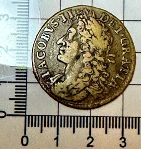a3: 1689 Irish James II Gun Money Half Crown - September - Picture 1 of 2